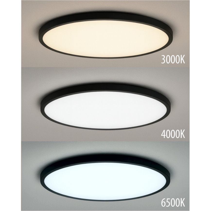 LED таванно осветително тяло LED/40W/230V 3000/4000/6500K Ø 50 см черно